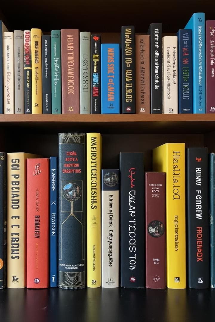 Estantería con libros de distintos géneros y colores